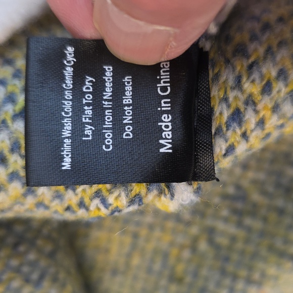 POL V-Neck Oversized Sweater Large Abstract Floral Cream Jacquard NEW - Picture 10 of 14